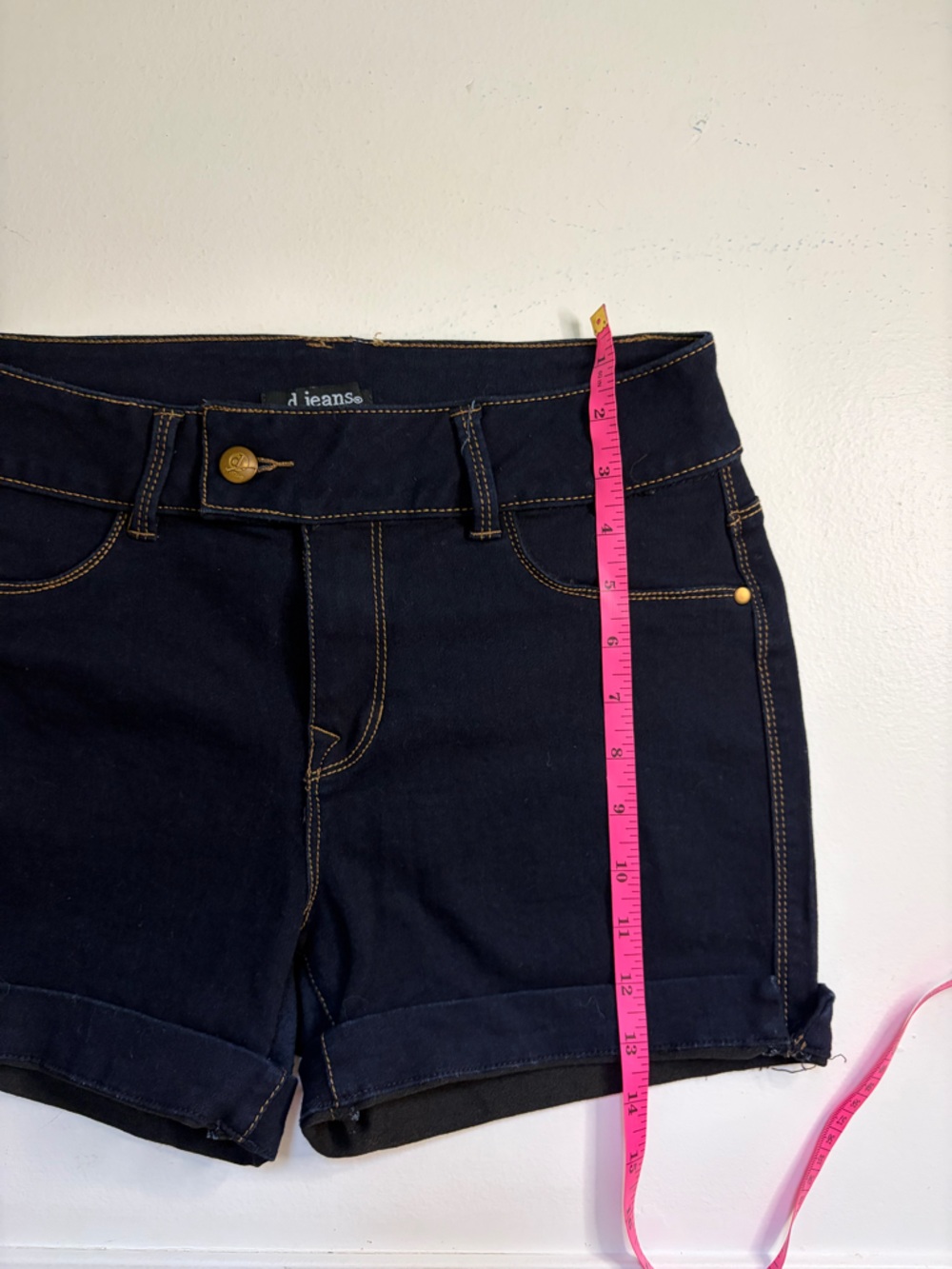 d. jeans Dark Indigo Rolled Hem Denim Shorts size 6 - Picture 5 of 7